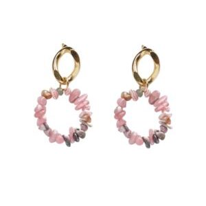 Pendientes con rodocrosita irregular