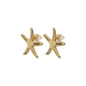 Pendientes dorados estrella de mar