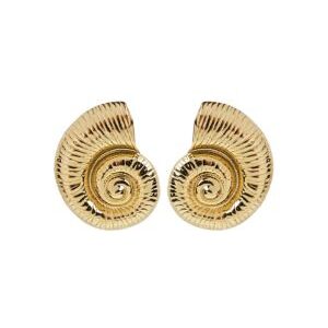 Pendientes dorados en forma de caracol