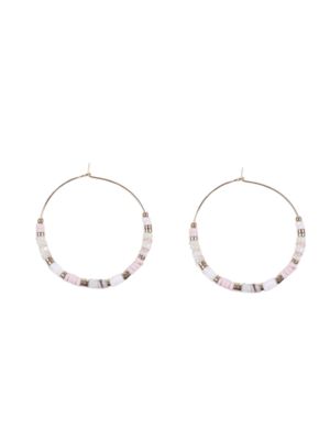 pendientes aro con cuarzo rosa