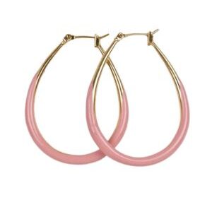 Pendientes de aro de precioso color rosa