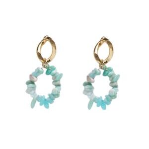 Pendientes con amazonita irregular