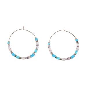 Pendientes de aro con piedra turquesa