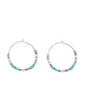 Pendientes de aro con turquesa