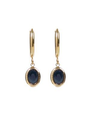 Pendientes con colgante ovalado marino