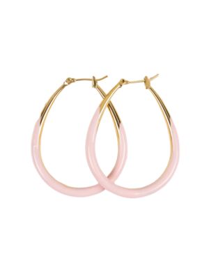 Pendientes de aro rosa claro