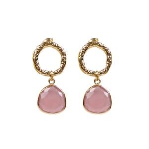 Pendientes dorados rosa viejo