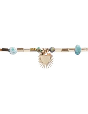Pulsera sol con piedra africana