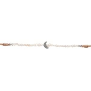 Pulsera luna plateada con perlas de rio