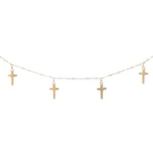 Tobillera cruces dorada