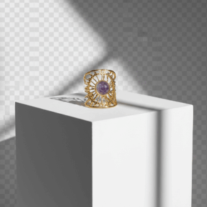 Anillo atrapasueños con piedra africana lila