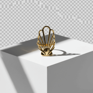 Anillo dorado silueta de concha