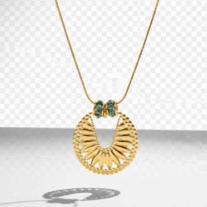 Collar abanico con piedra africana