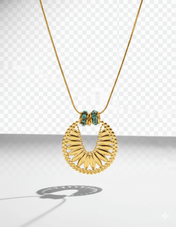 Collar abanico con piedra africana