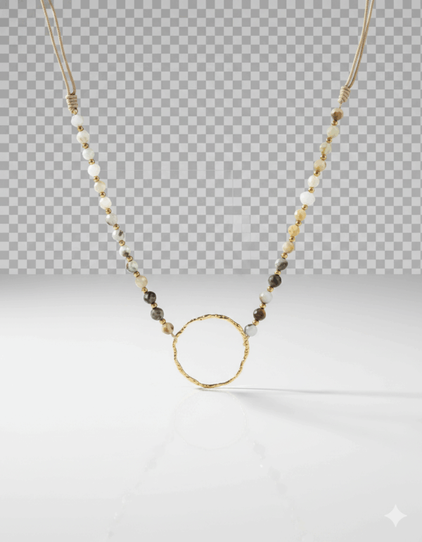 Collar ajustable circulo con piedra amazonita