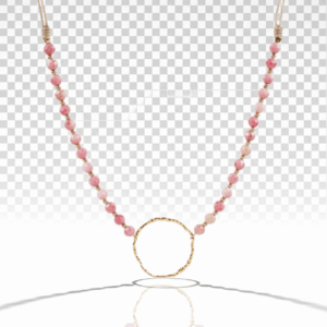 Collar ajustable piedra natural rodocrosita