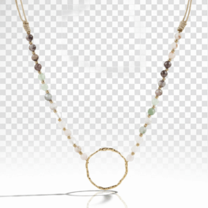 Collar circulo con piedra muticolor