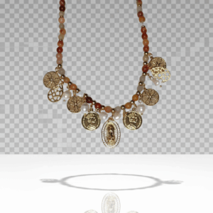 Collar con Medallas y Piedras Ojo de Tigre