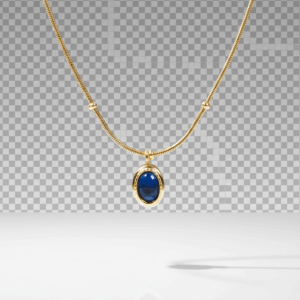 Collar con colgante ovalado marino