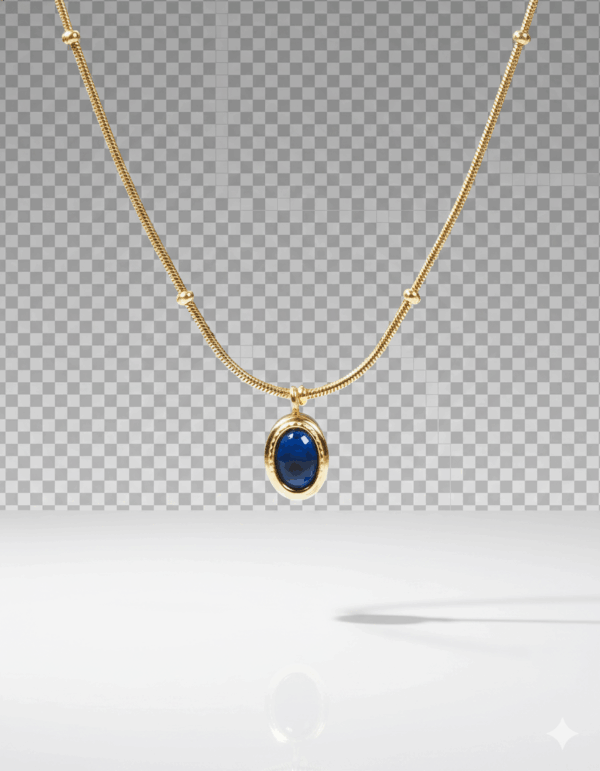 Collar con colgante ovalado marino