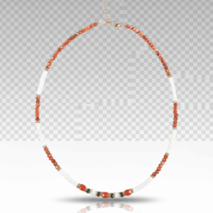 Collar con piedra natural de color naranja