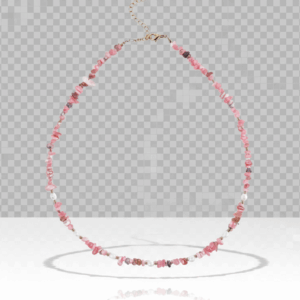 Collar con piedra natural rodocrosita irregular