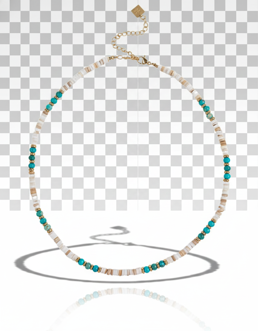 Collar con piedras naturales de color azul