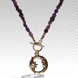 Collar de Luna y Sol con Imitación de Amatista