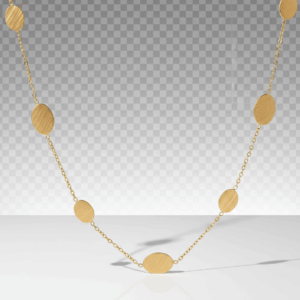 Collar dorado con circulos alrededor