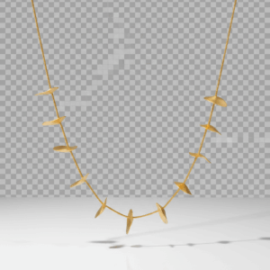 Collar dorado con pequeñas hojas engarzadas