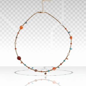 Collar dorado con piedra natural colores