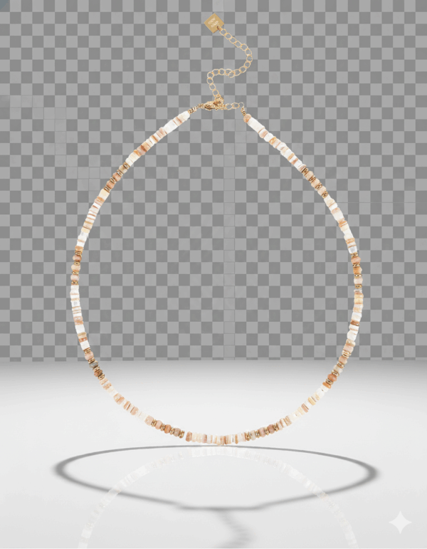 Collar dorado con piedra natural de cuarzo rosa