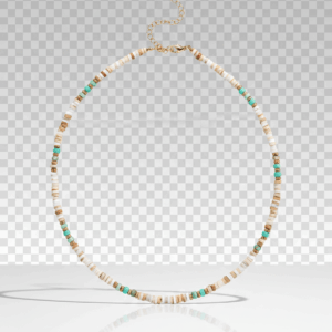 Collar dorado con piedra natural turquesa