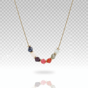 Collar dorado con piedras naturales multicolor