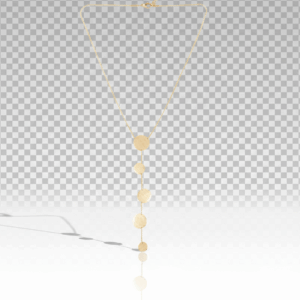 Collar dorado largo con esferas mate