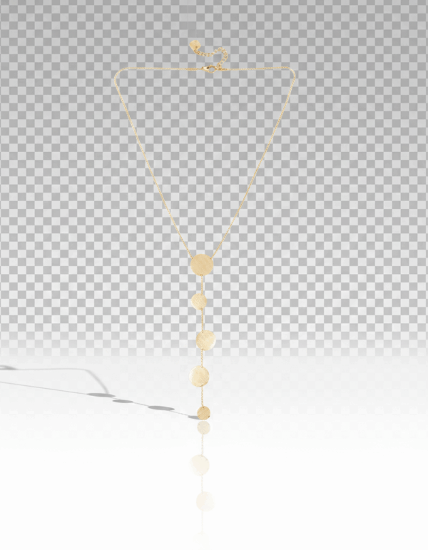 Collar dorado largo con esferas mate