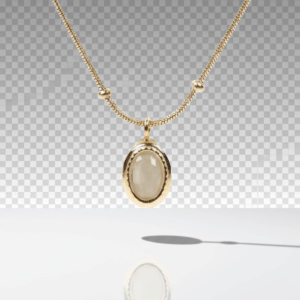 Collar dorado piedra aqua ovalada