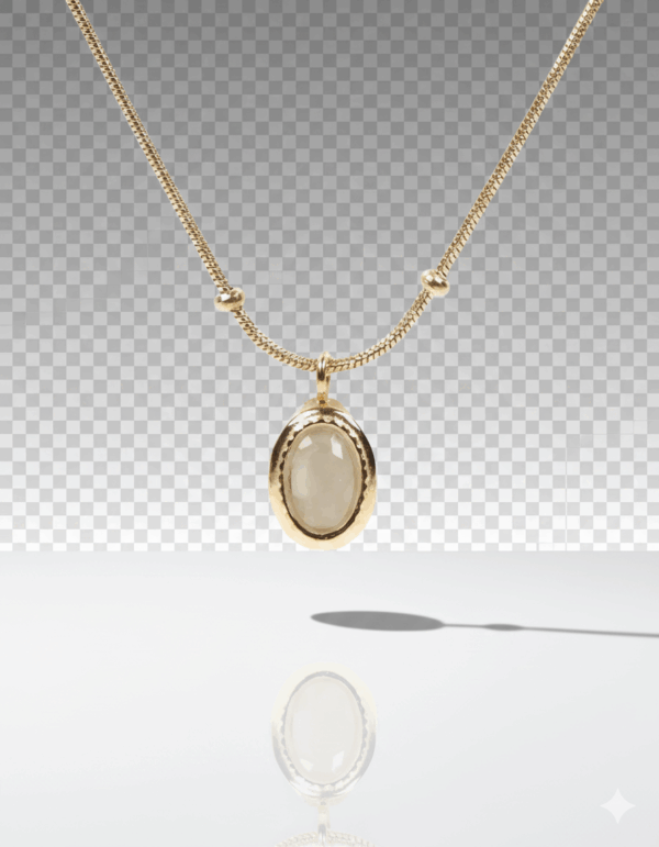 Collar dorado piedra aqua ovalada