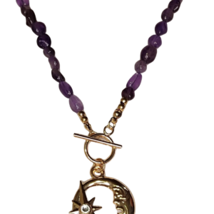 Collar de Luna y Sol con Imitación de Amatista
