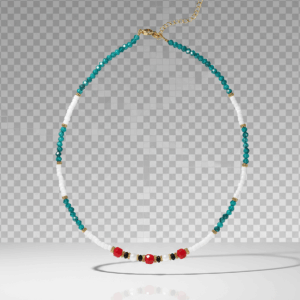 Collar multicolor con piedra turquesa natural