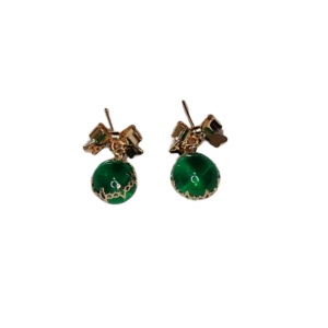 Pendientes con Esfera Verde