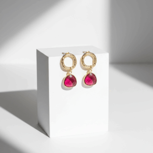 Pendientes burbuja rosa