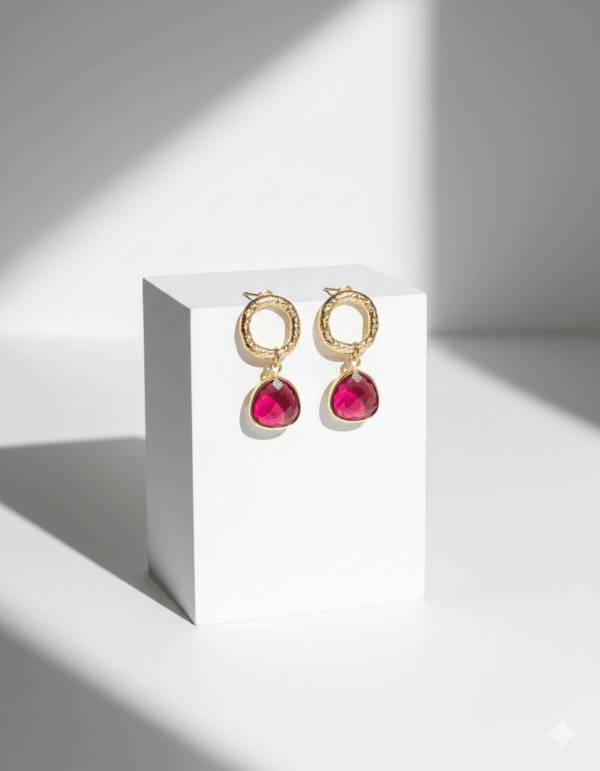 Pendientes burbuja rosa