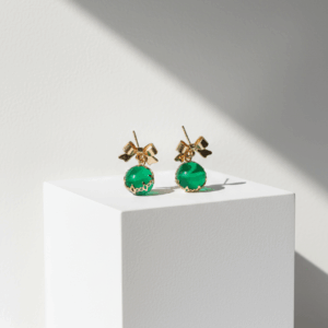 Pendientes con Esfera Verde
