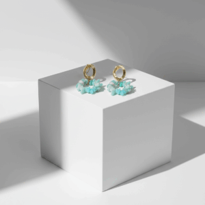 Pendientes con amazonita irregular