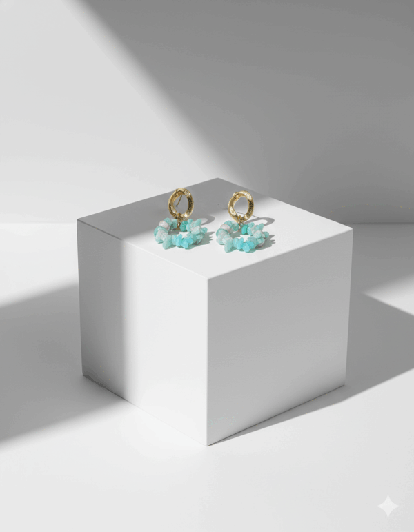 Pendientes con amazonita irregular