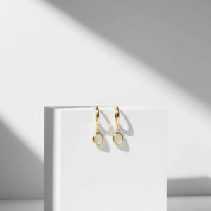 Pendientes con colgante ovalado aqua