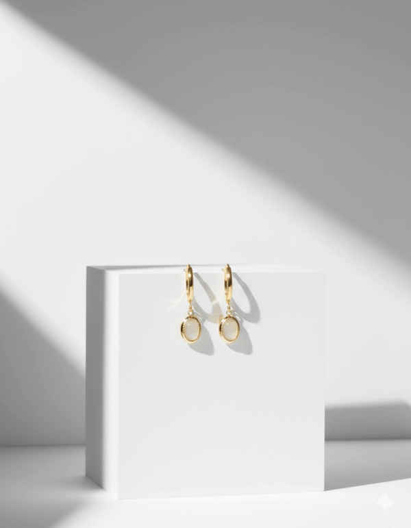 Pendientes con colgante ovalado aqua