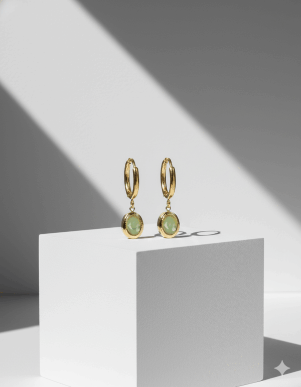 Pendientes con colgante ovalado turquesa