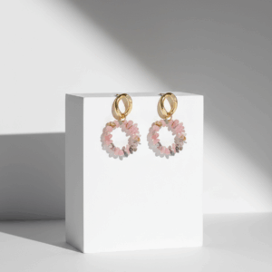 Pendientes con rodocrosita irregular